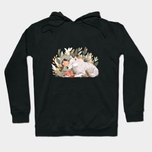 Cute Wolf Animal Loving Cuddle Embrace Children Kid Tenderness Hoodie